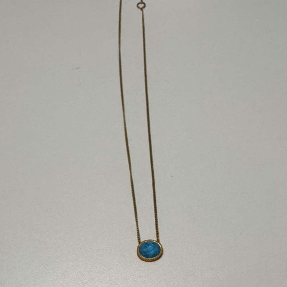 Julie Vos Gold Necklace with Turquoise Pendant